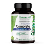 Emerald Labs Complete Clinical Multi, bote-frente: cápsulas vegetales para uso diario.