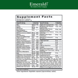 Emerald Labs Complete Clinical Multi, etiqueta-detalle: vitaminas y minerales para bienestar diario.