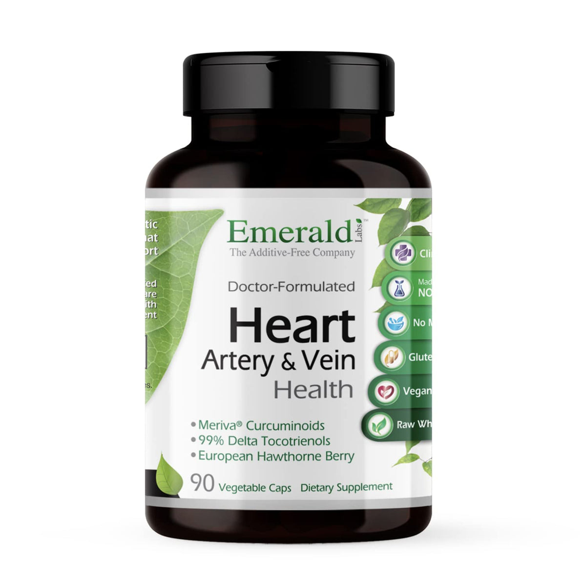Emerald Labs, corazón y circulación en caja, soporte para la salud cardiovascular.