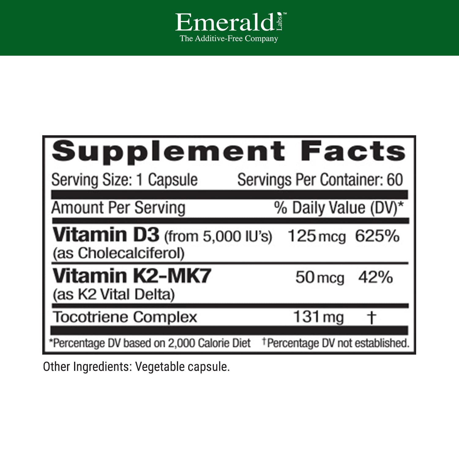 EMERALD LABS D3+K2 MK-7 mejora la absorción de calcio