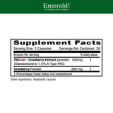 Cápsulas de arándano Emerald Labs junto a la caja para lectura de beneficios