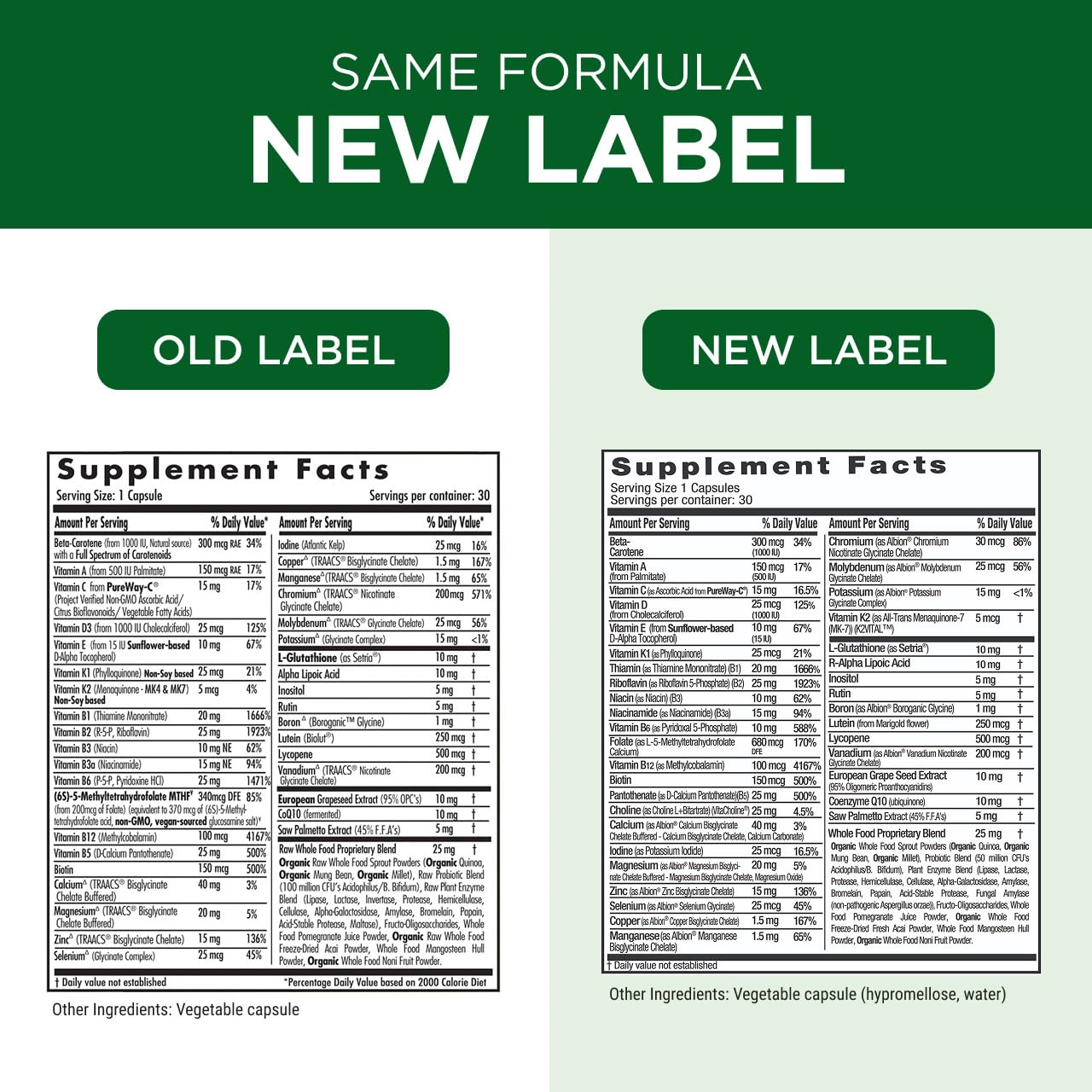Nutrientes en formas biodisponibles de Emerald Labs para mejor absorción.