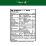 Frasco Emerald Labs de 30 cápsulas para uso diario.
