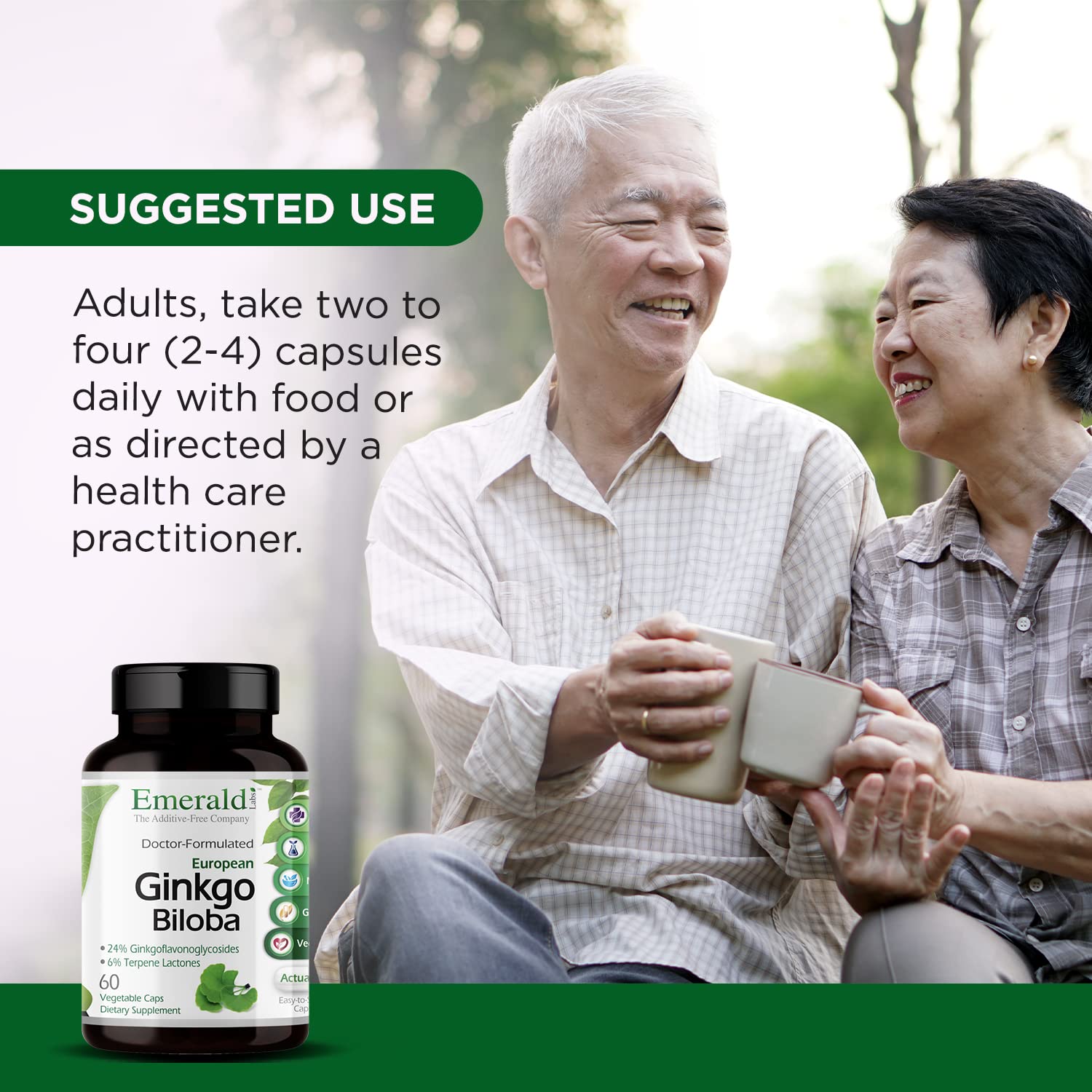 Cápsulas transparentes de EMERALD LABS Ginkgo Biloba Extract