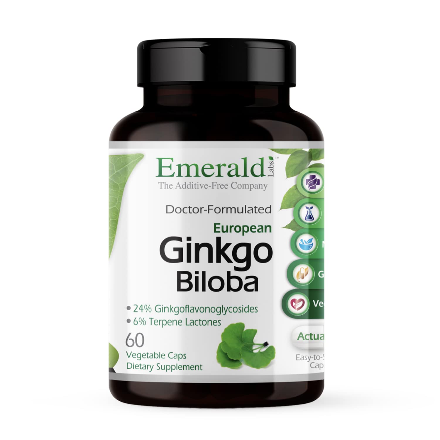 EMERALD LABS Ginkgo Biloba Extract cápsulas vegetales fáciles de tragar con beneficios antioxidantes