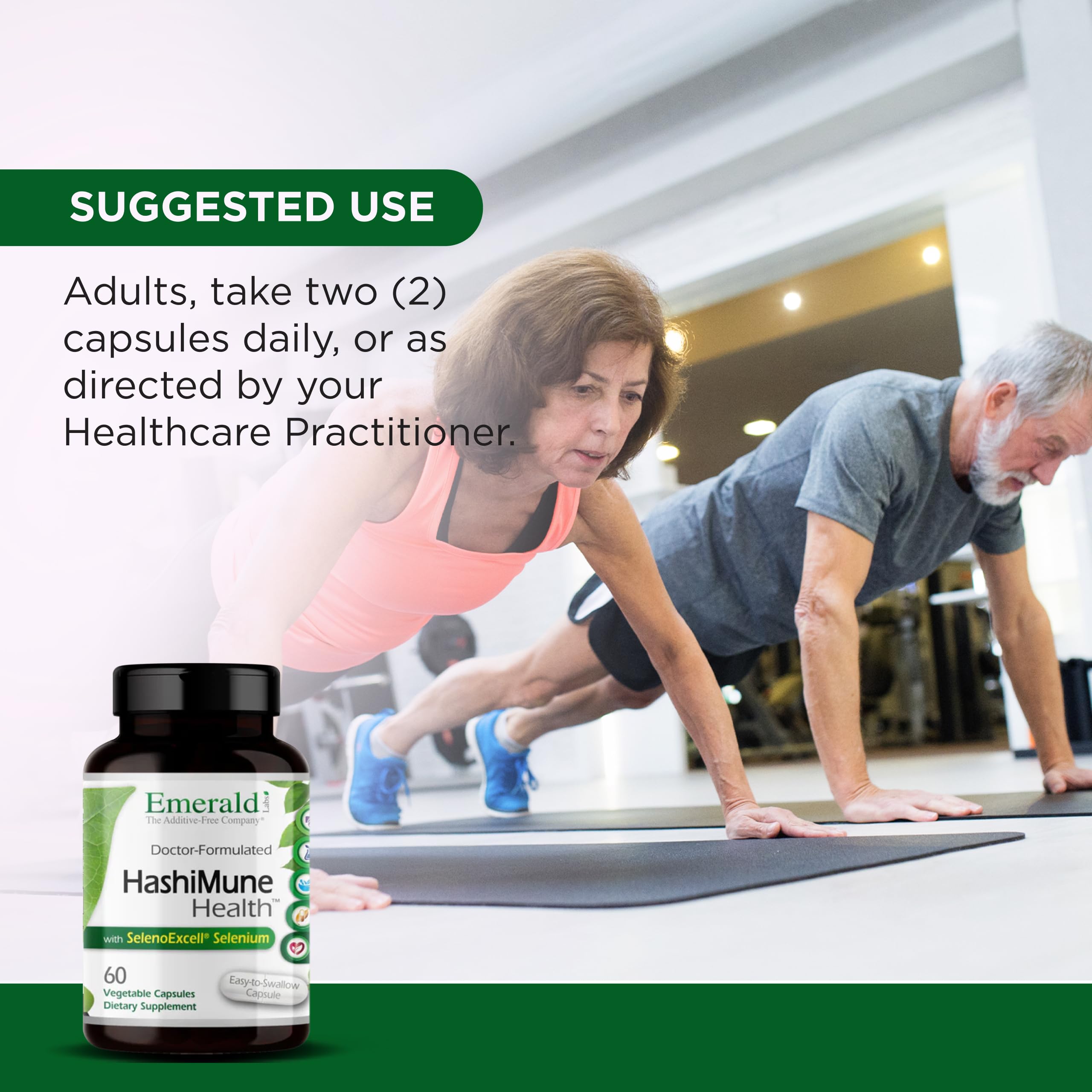 Emerald Labs HashiMune Health: etiqueta sin alérgenos ni gluten para dietas sensibles