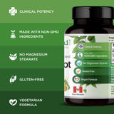 Etiqueta de Emerald Labs Maca destacando fórmula sin gluten