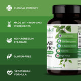 Tabla nutricional de Meriva Turmeric Plus, muestra 500 mg de extracto Meriva y 25 mg de vitamina C.