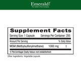 EMERALD LABS MSM 1000mg cápsulas, enfoque en glutatión e inmunidad.