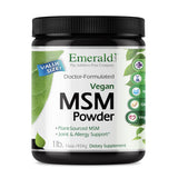 Emerald Labs MSM polvo, botella frontal, posible apoyo a la movilidad diaria