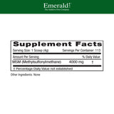 Emerald Labs MSM polvo, cucharita medidora para dosificación precisa