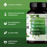 Etiqueta de Emerald Labs Noni Fruta con información de uso y nutrientes.