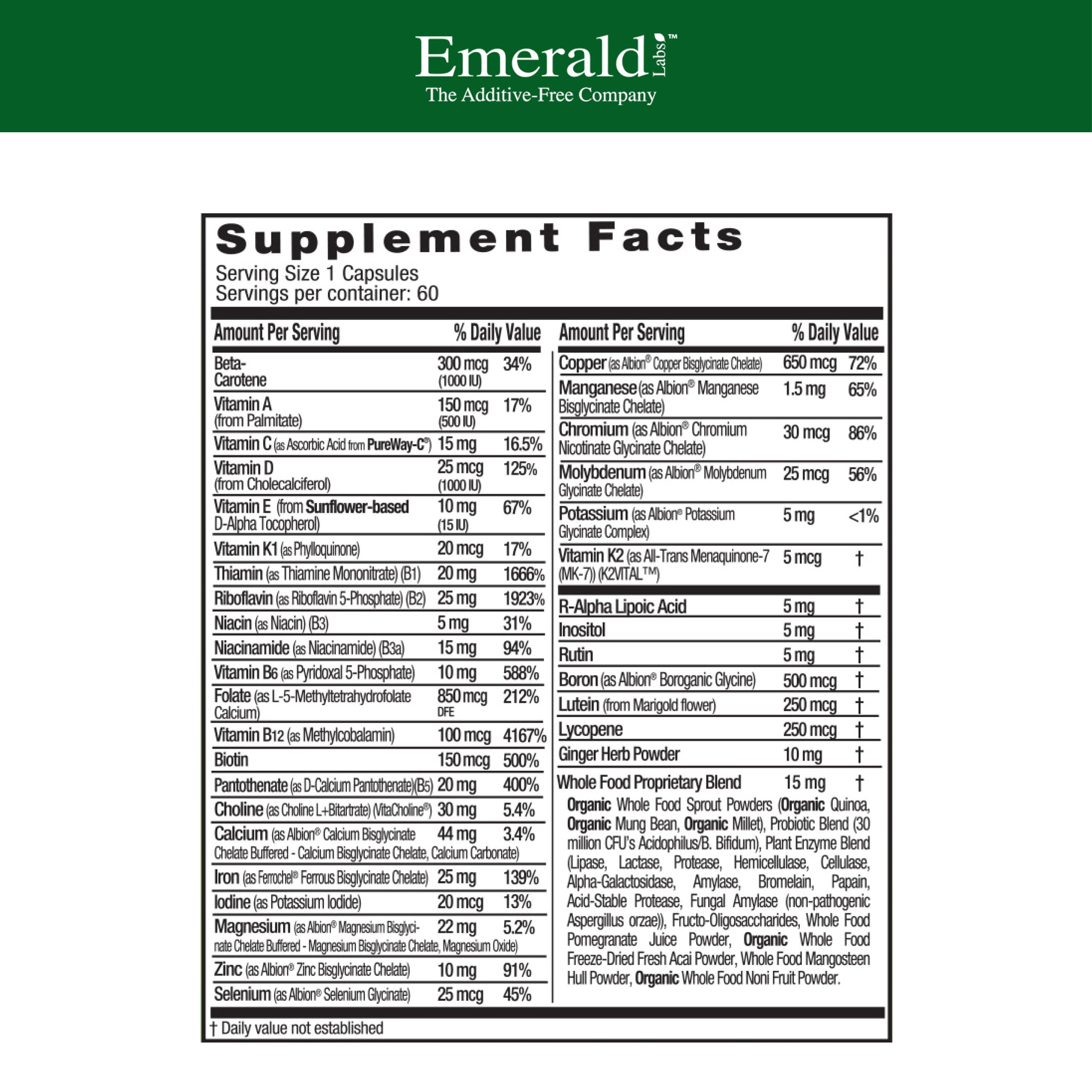 Emerald Labs Prenatal cápsulas vegetales en primer plano para comodidad diaria