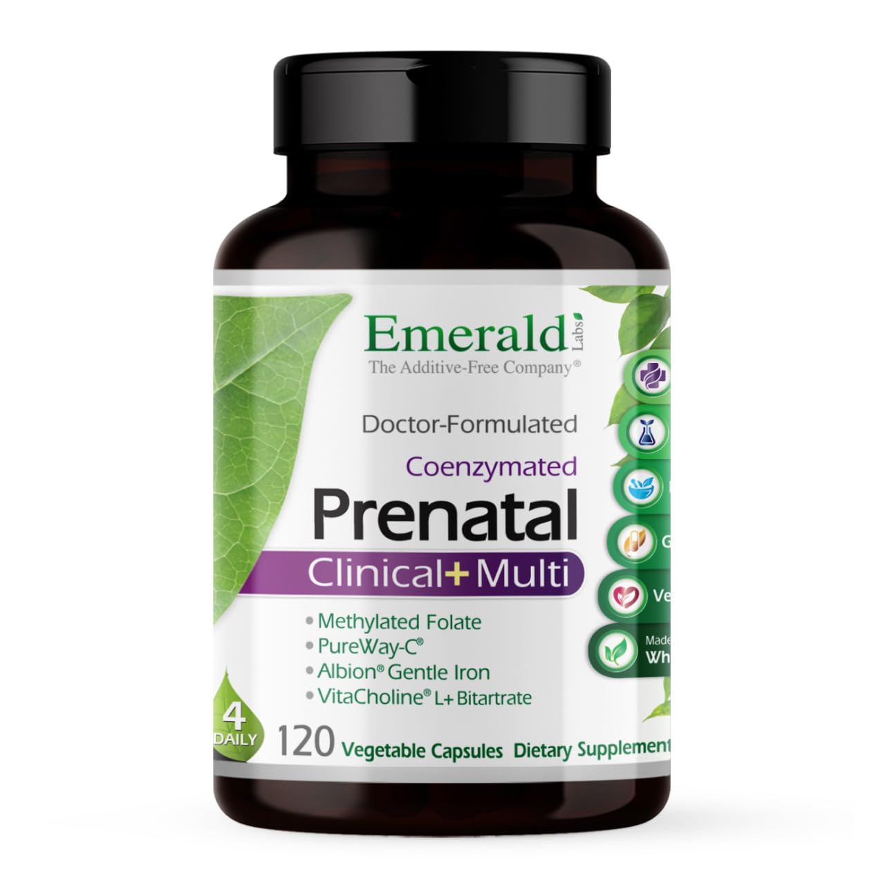 EMERALD LABS Prenatal Multi: cápsulas vegetales para apoyo nutricional en el embarazo