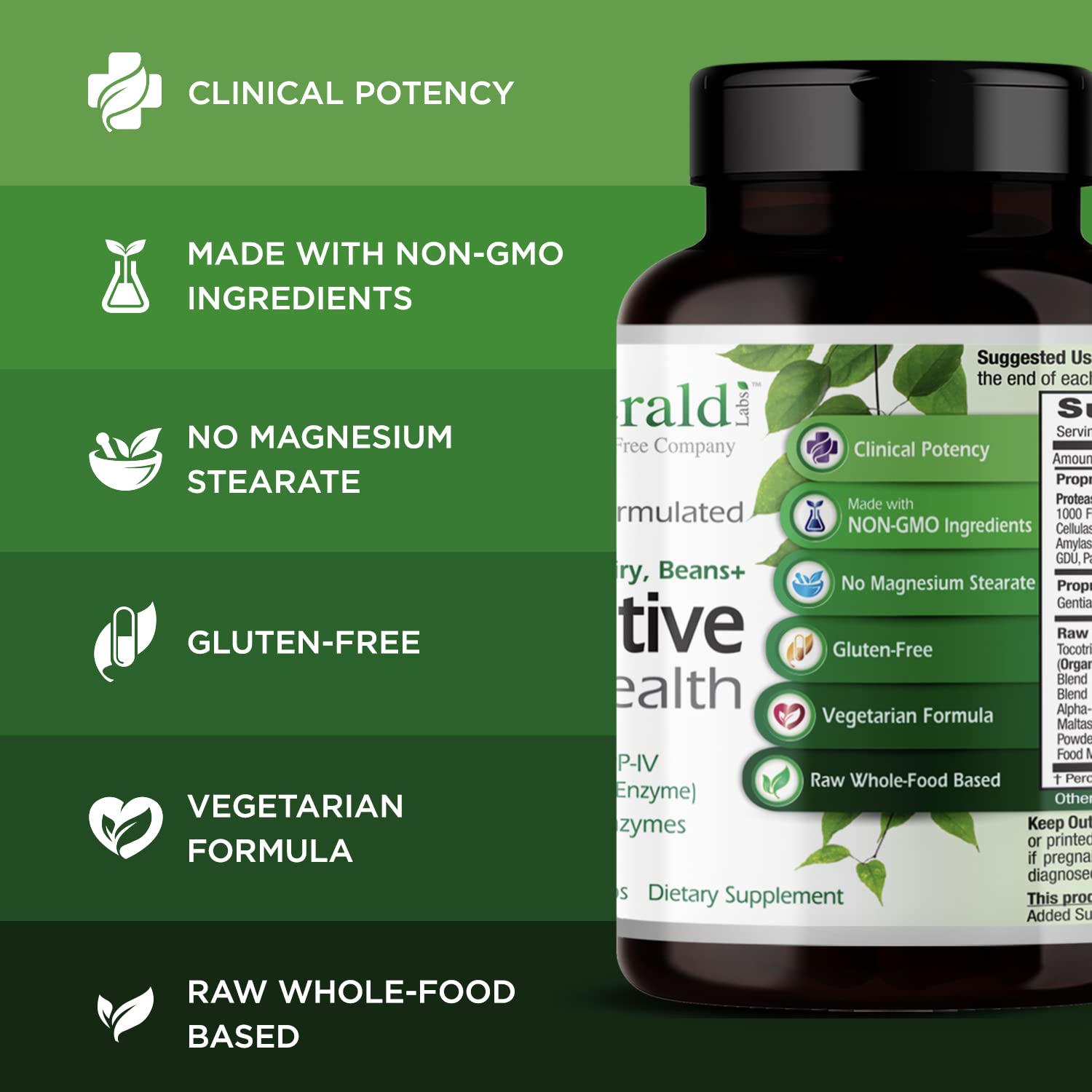 EMERALD LABS Probióticos Digestivos, frasco que sugiere equilibrio intestinal.