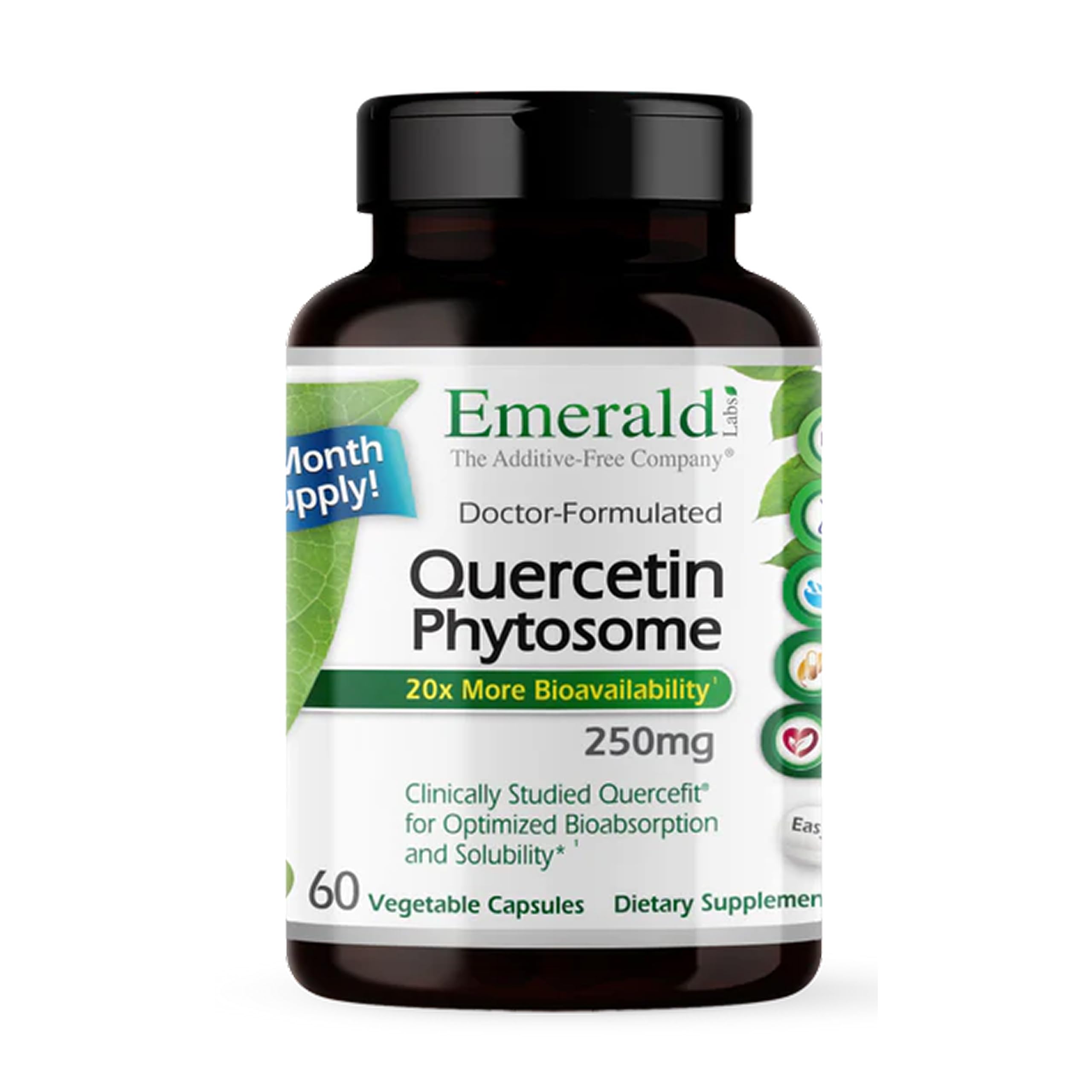 Emerald Labs Quercetina Fitósoma - botella lista para apoyo inmunitario diario