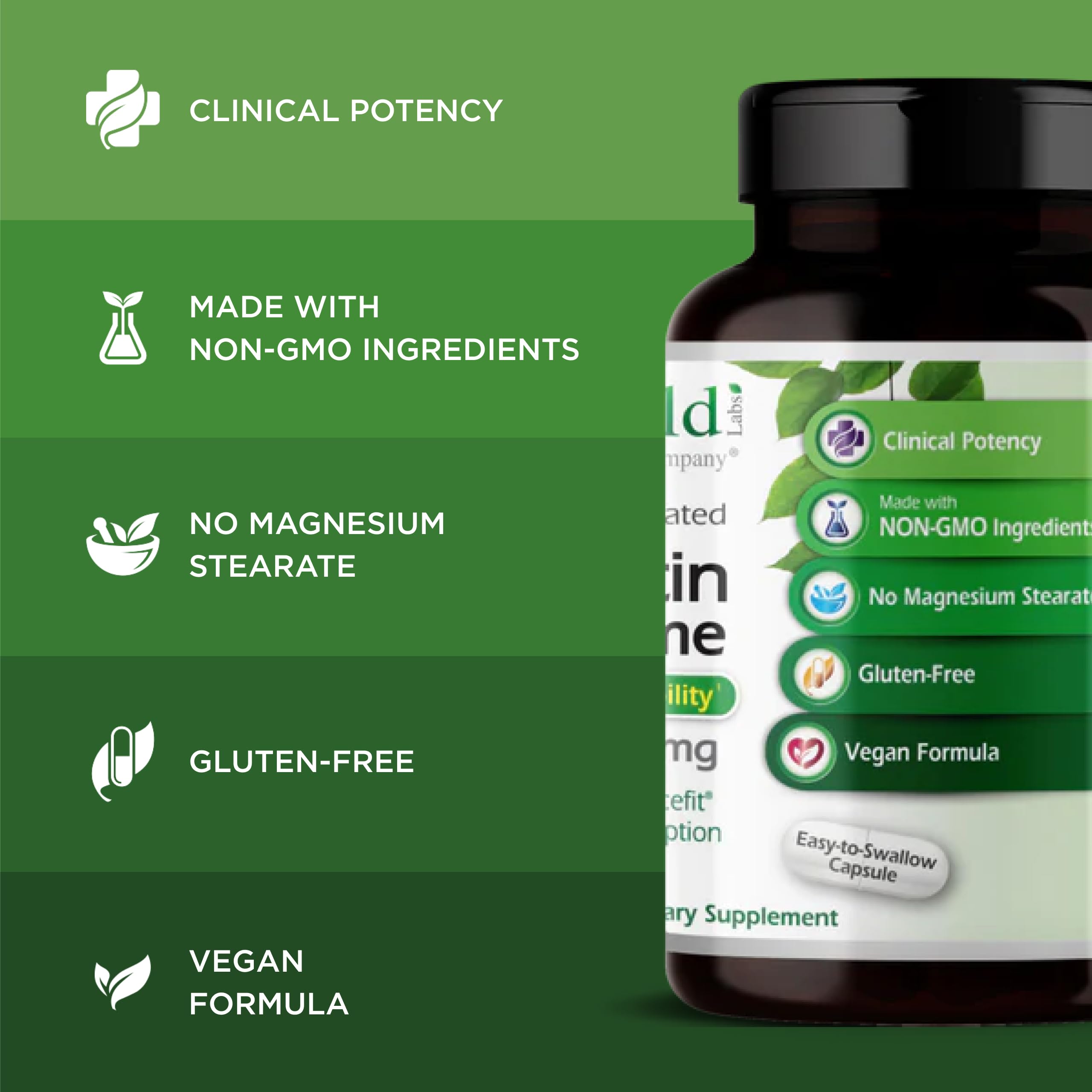 Emerald Labs Quercetina Fitósoma - etiqueta con quercetina y apoyo