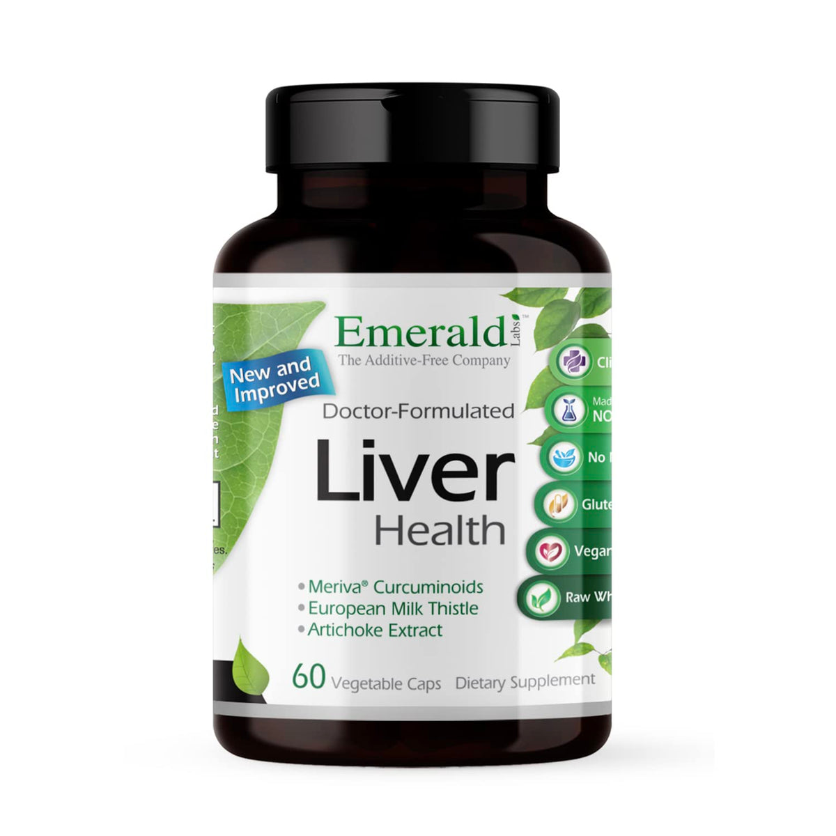EMERALD LABS Salud del hígado: cápsulas vegetales para apoyar la función hepática y el bienestar diario.