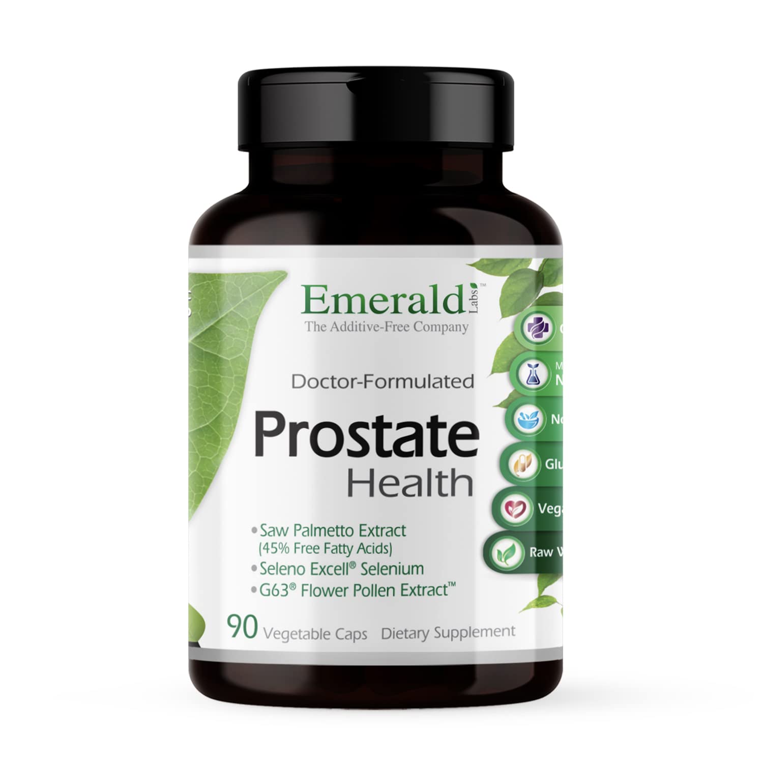 EMERALD LABS Prostate Health, botella vertido, apoyo a la función urinaria diaria.