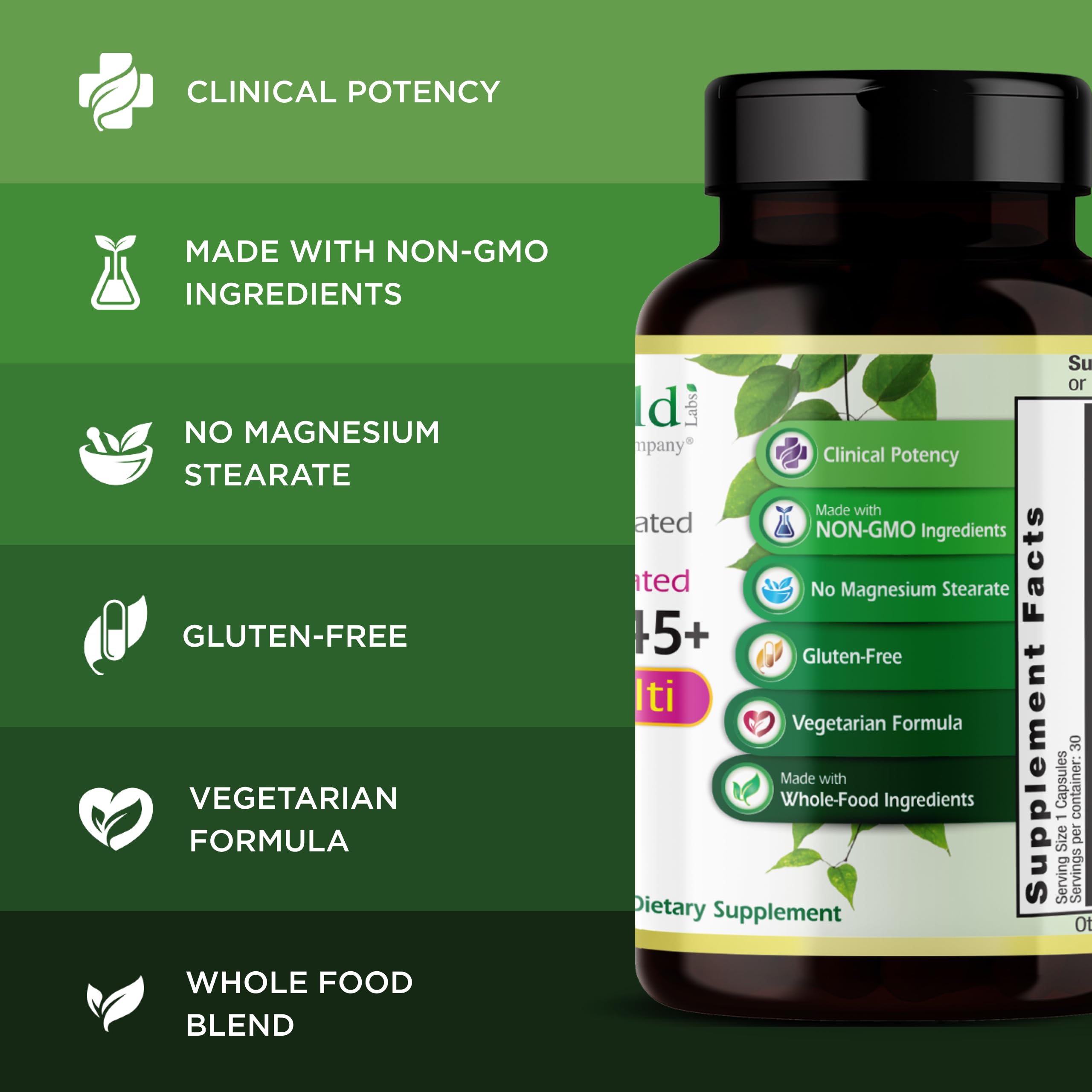 EMERALD LABS Sin gluten y vegetariano, cápsulas aptas.