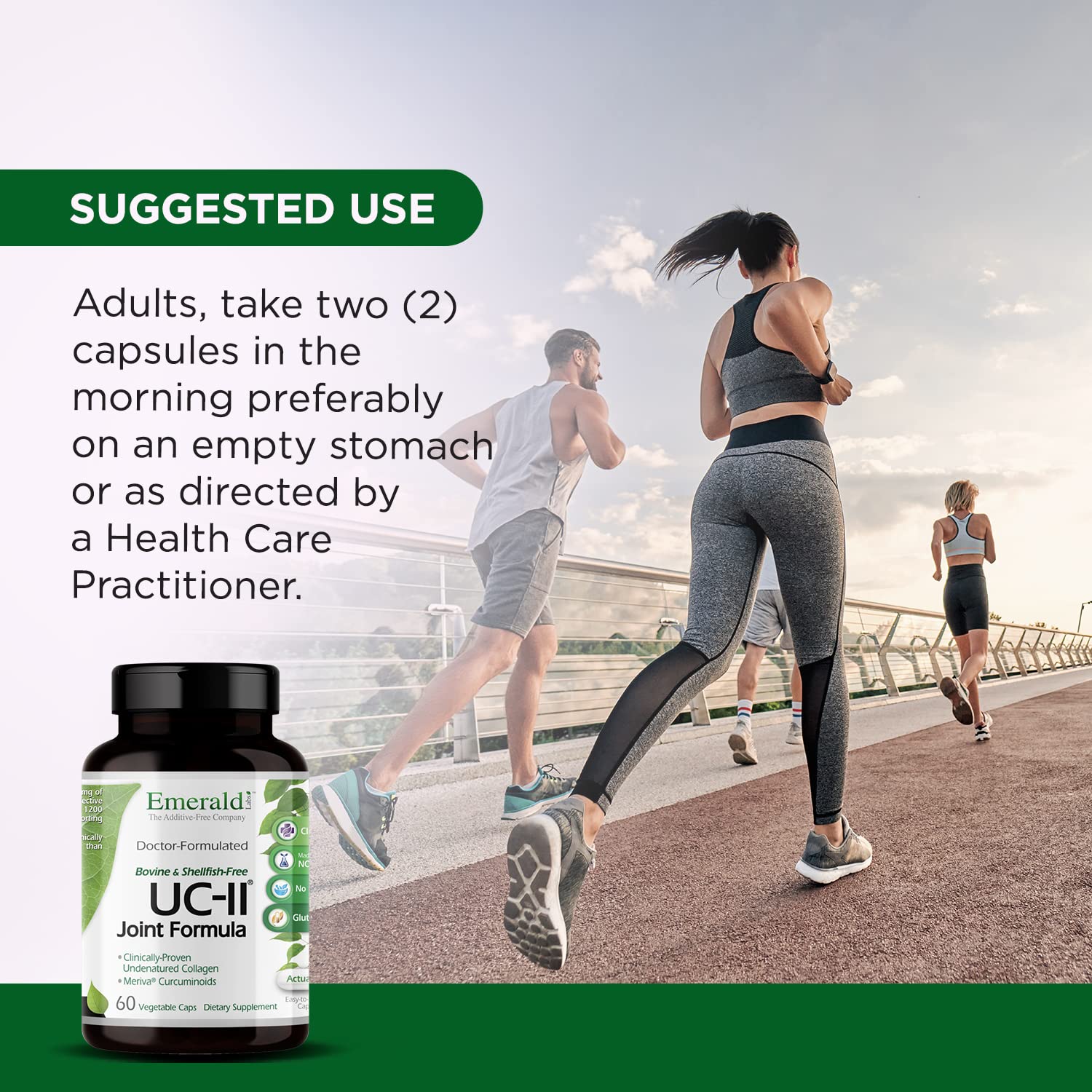 EMERALD LABS UC-II: cápsulas sin gluten ni aditivos para dietas sensibles.