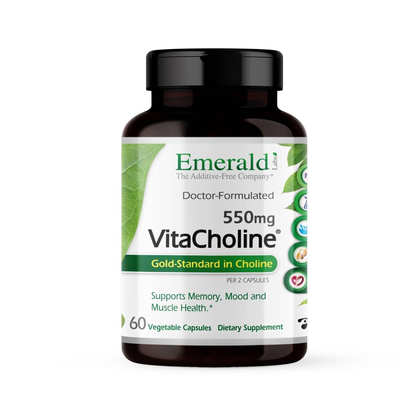 Emerald Labs VitaCholine 550mg en botella promueve claridad mental