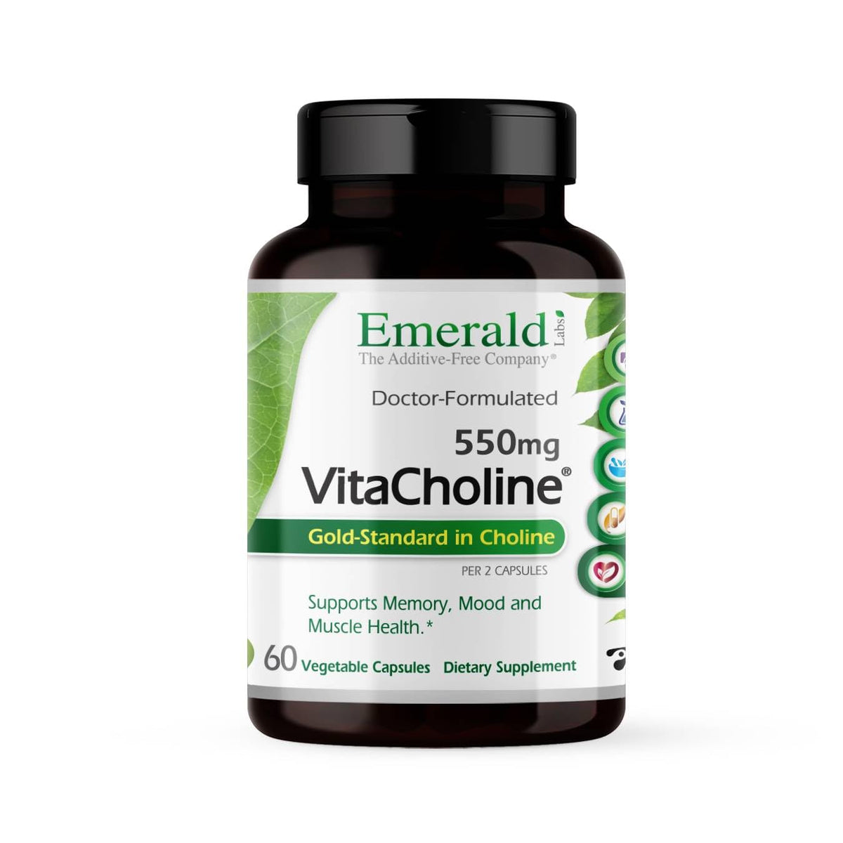 Emerald Labs VitaCholine 550mg en botella promueve claridad mental