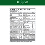Emerald Labs Mujer 45+ multivitamínico cápsulas close-up para uso diario.