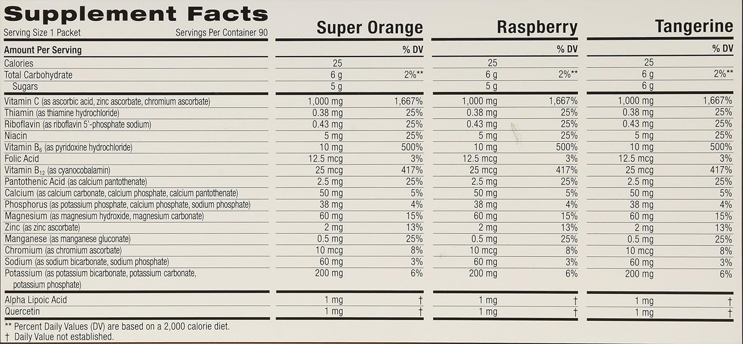 Emergen-C 1000 mg sabor Frambuesa, hidratación y vitalidad para el día.
