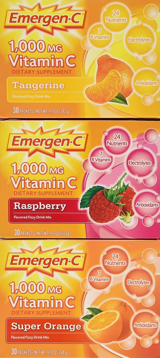 Emergen-C 1000 mg sabor Naranja Súper, apoyo antioxidante y energía diaria.