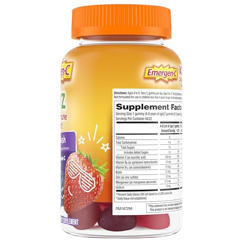 Emergen-C Kidz, envase de 44 gomitas listo para el día a día.