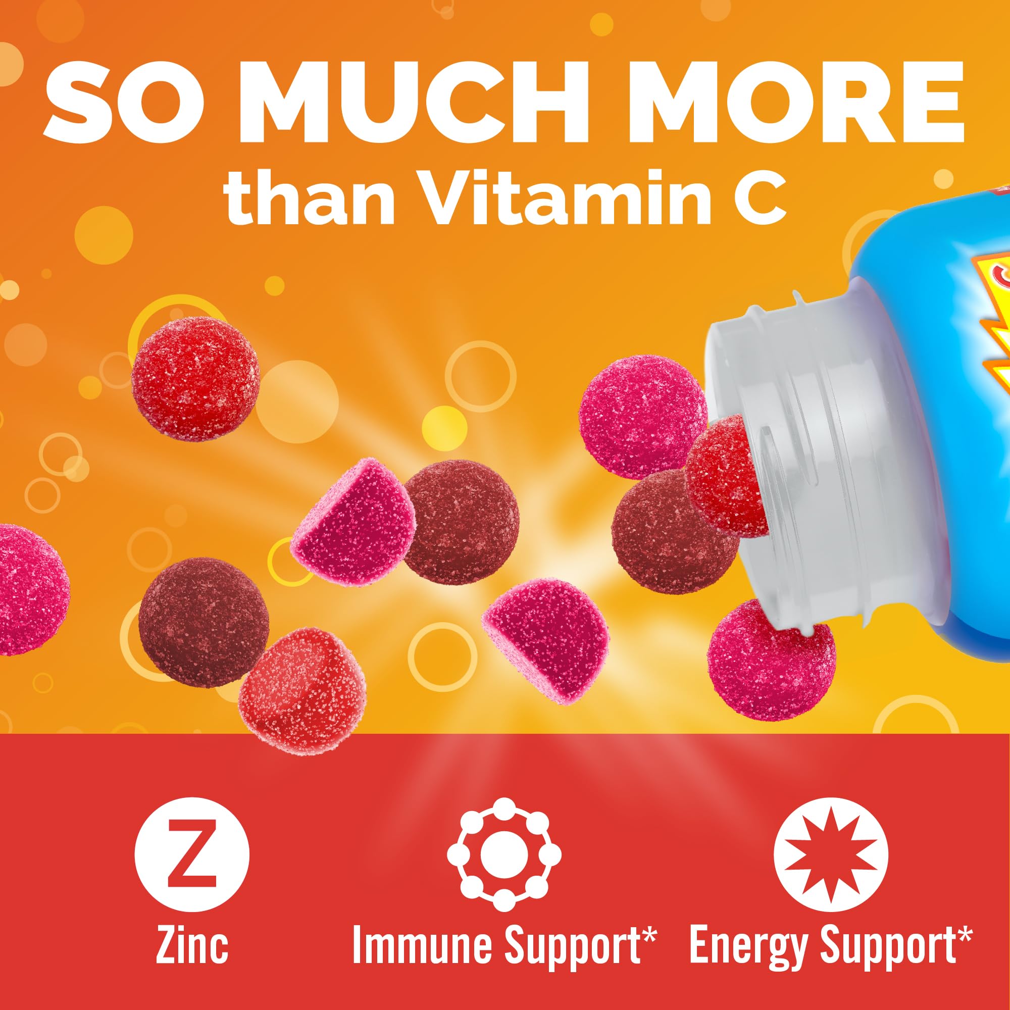 Emergen-C Kidz, gomitas sabor bayas, envase de 44 unidades para la familia.