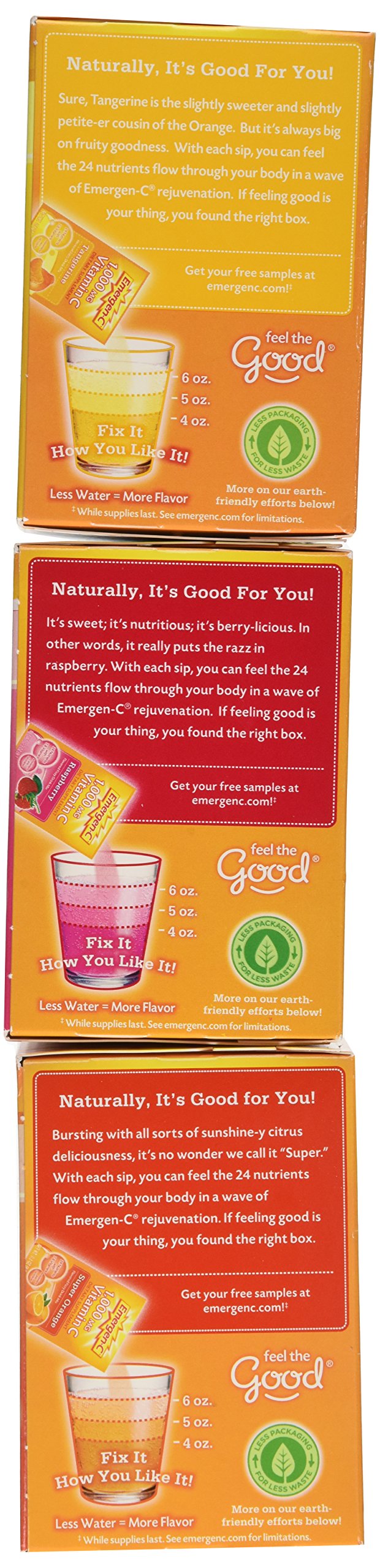 Paquetes de Emergen-C 90 unidades, opción práctica para consumo diario.