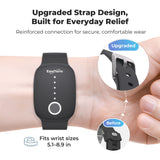 Pulsera EmeTerm con ajuste de intensidad para comodidad sin fármacos.