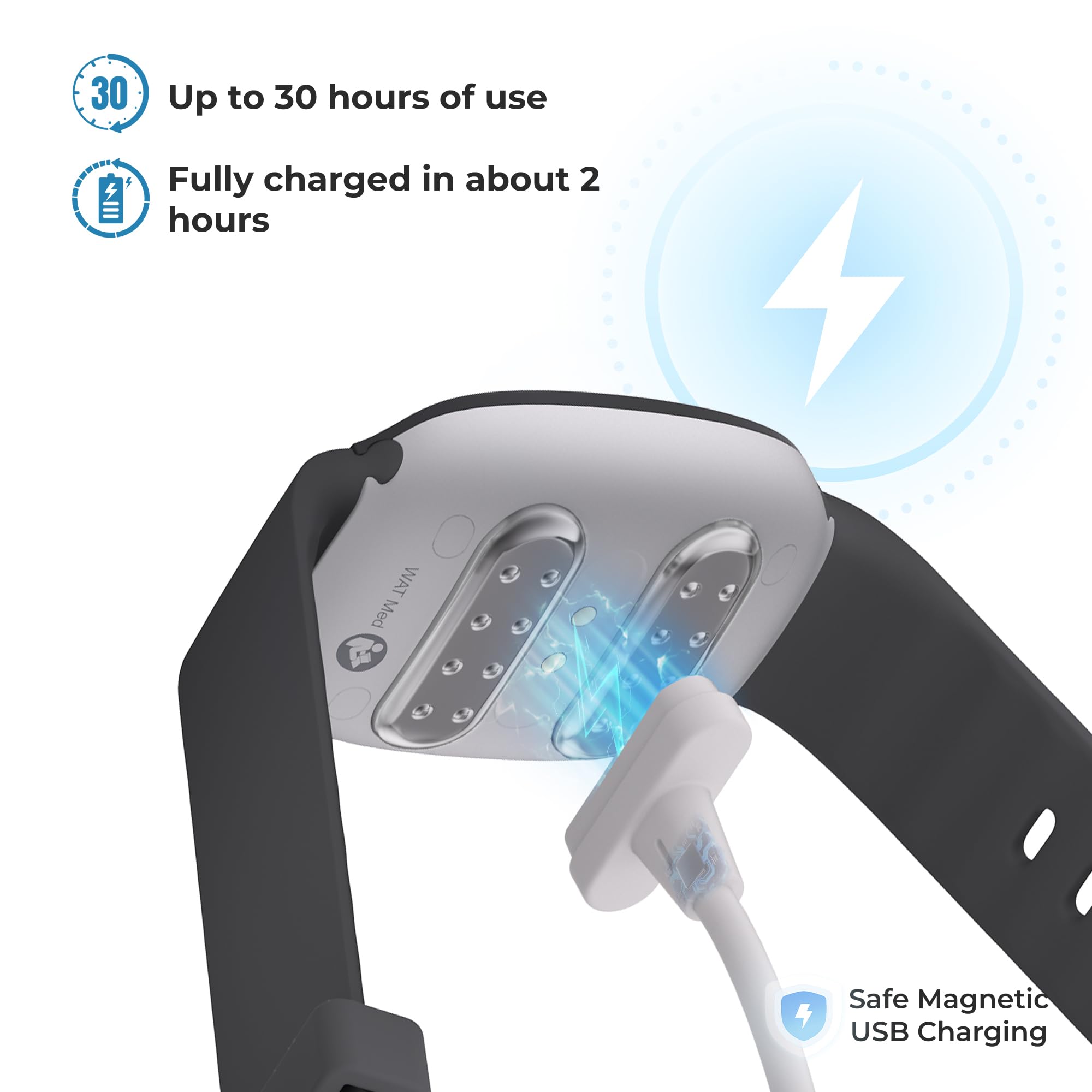 Cable de carga magnético USB para EmeTerm, recarga rápida y práctica.