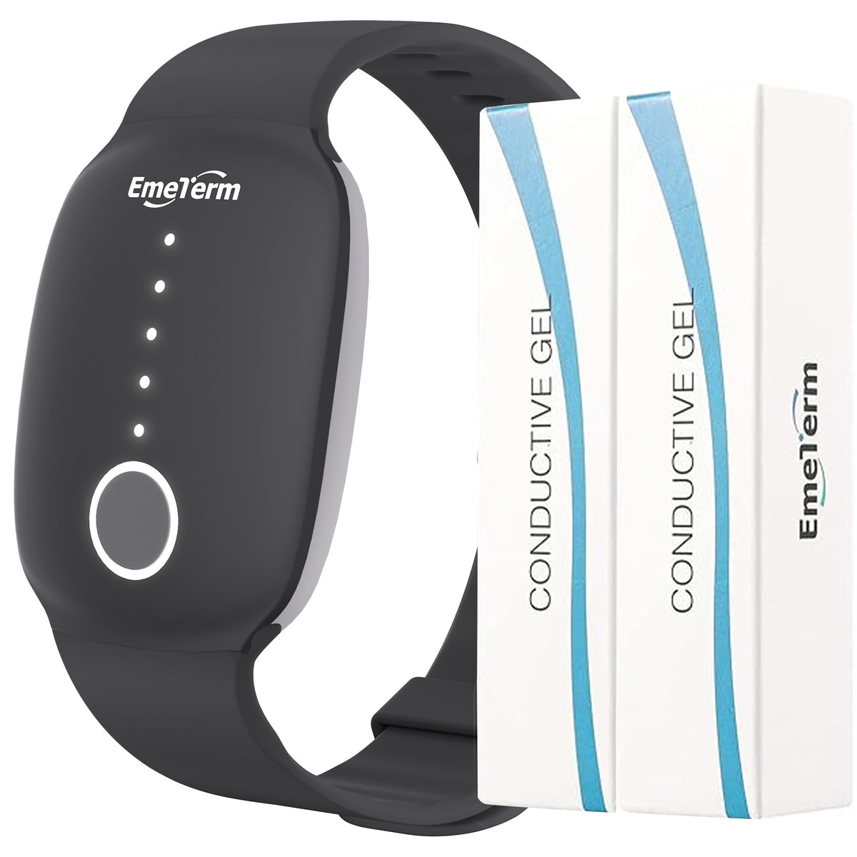 Pulsera EmeTerm con diseño ergonómico para uso cómodo diario.