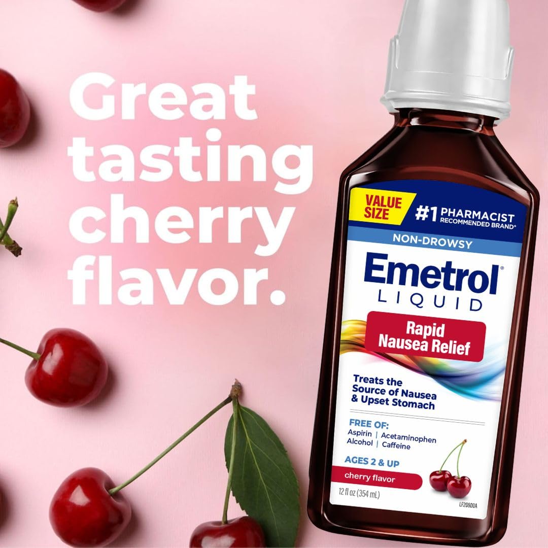 Emetrol persona tomando dosis para reducir malestar estomacal