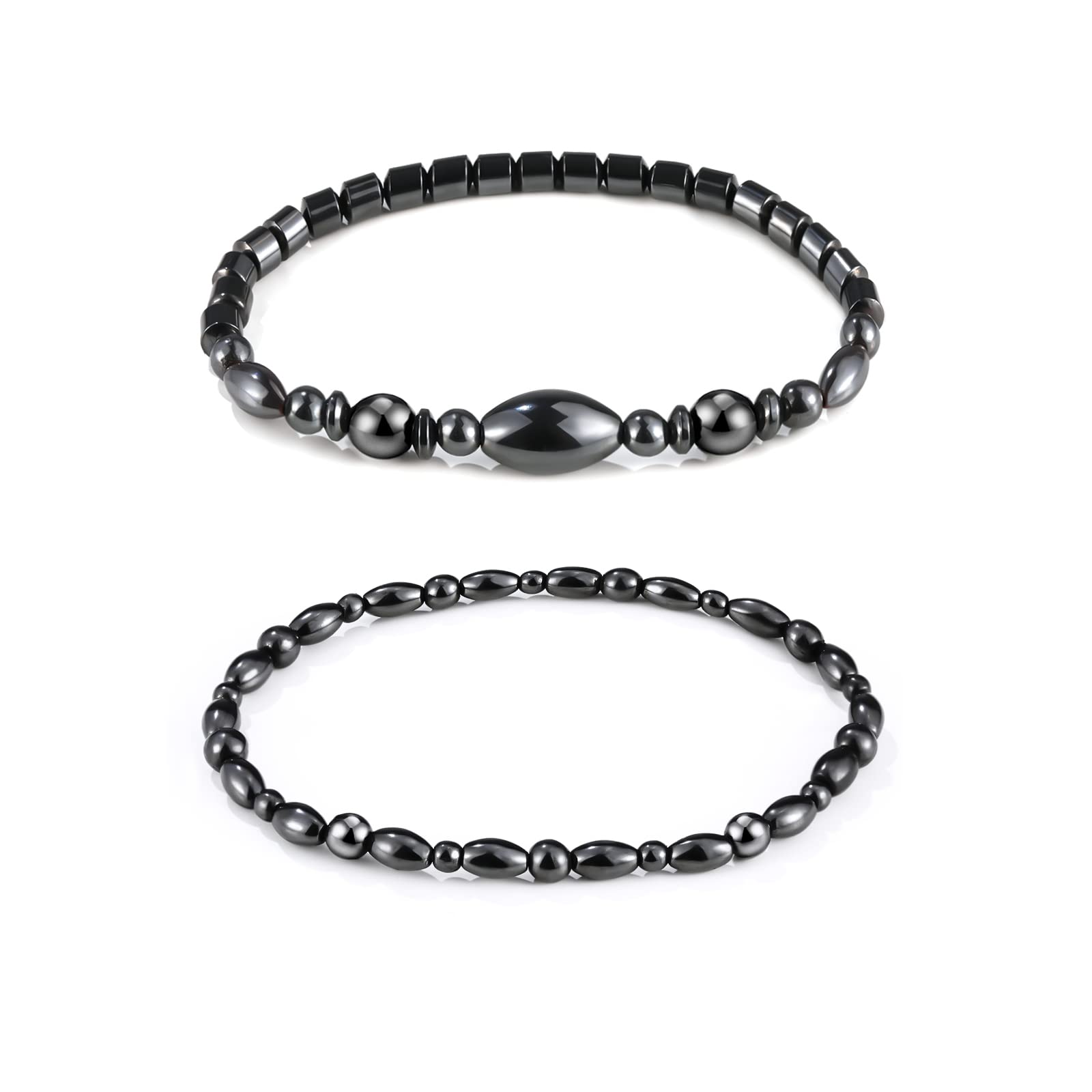 Tobillera Emibele obsidiana negra - 2 piezas, estilo diario y posible apoyo a la circulación.