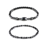 Tobillera Emibele obsidiana negra - 2 piezas, estilo diario y posible apoyo a la circulación.