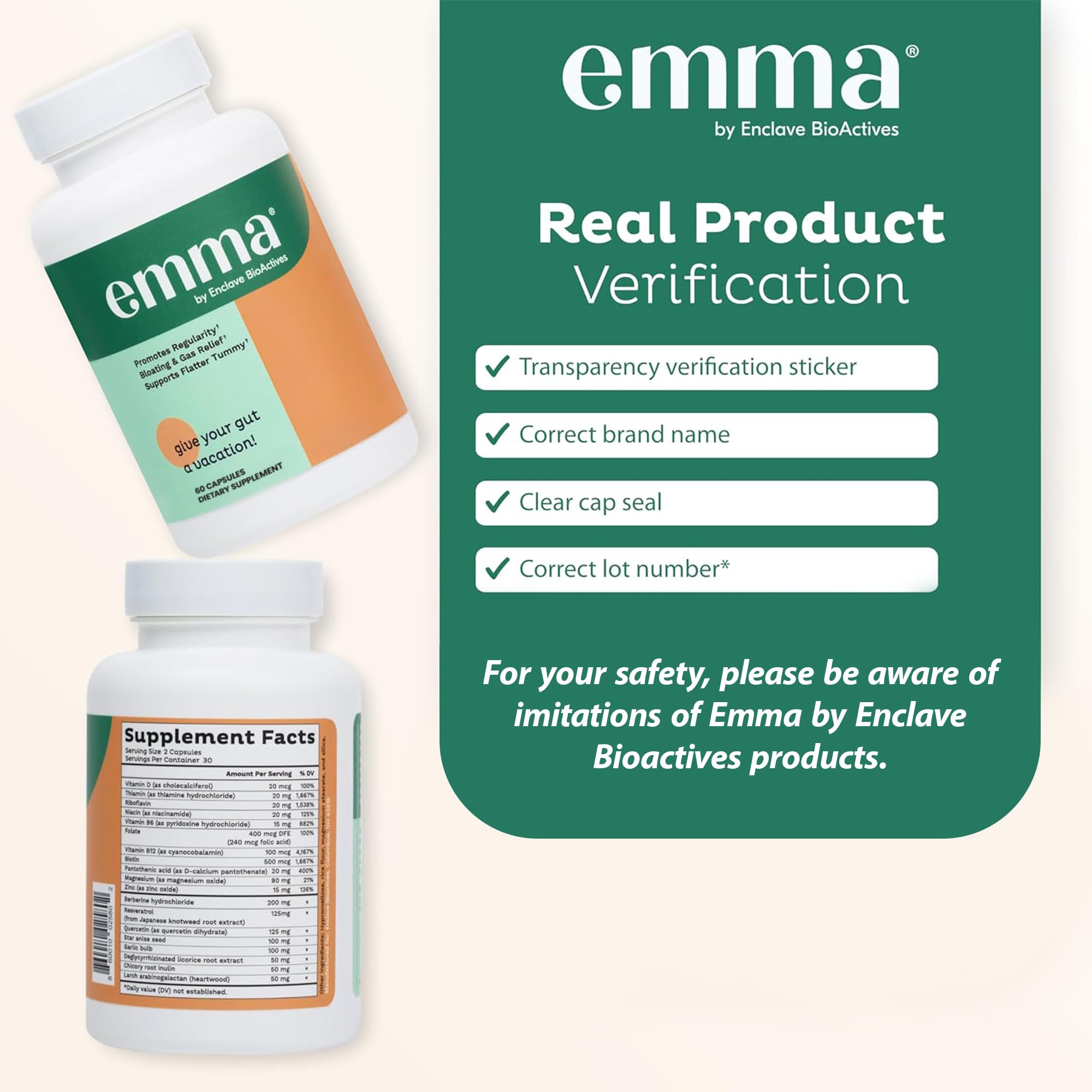 Emma Botella 60 cápsulas: fácil rutina diaria para cuidado intestinal.