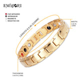 Emmori pulsera magnética Ultra Dorado, cierre seguro, evita apertura accidental durante el uso.