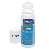 Emu Therapy Super Blue Stuff Roll-On, envase visible para alivio localizado del dolor.