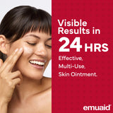 Aplicación suave de EMUAID para piel sensible.