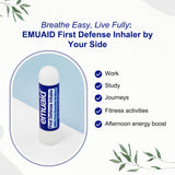 emuaid primer defensa inhalador nasal para casa viaje o trabajo, confort respiratorio.