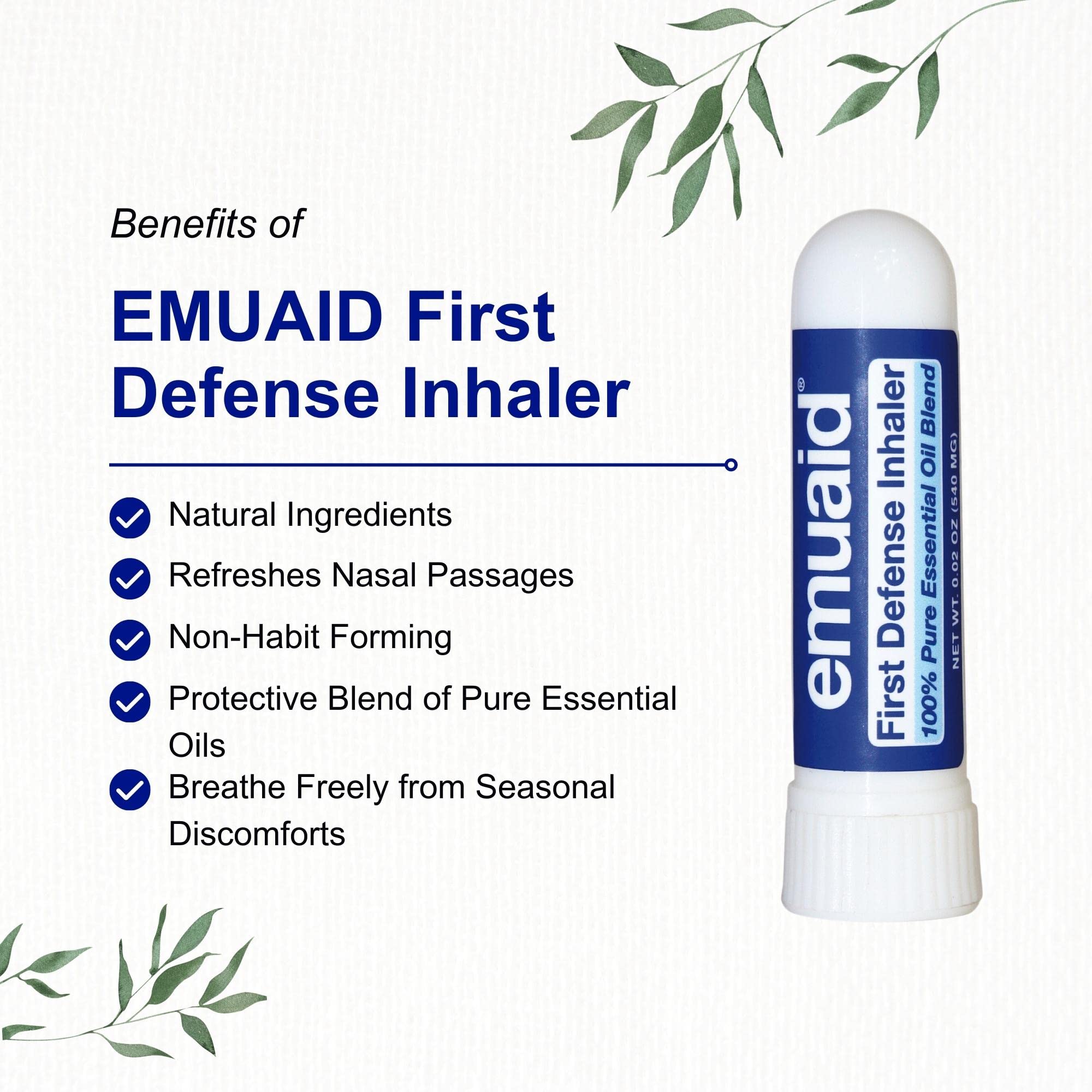 emuaid primer defensa inhalador nasal aroma fresco mejora la concentración durante tareas.