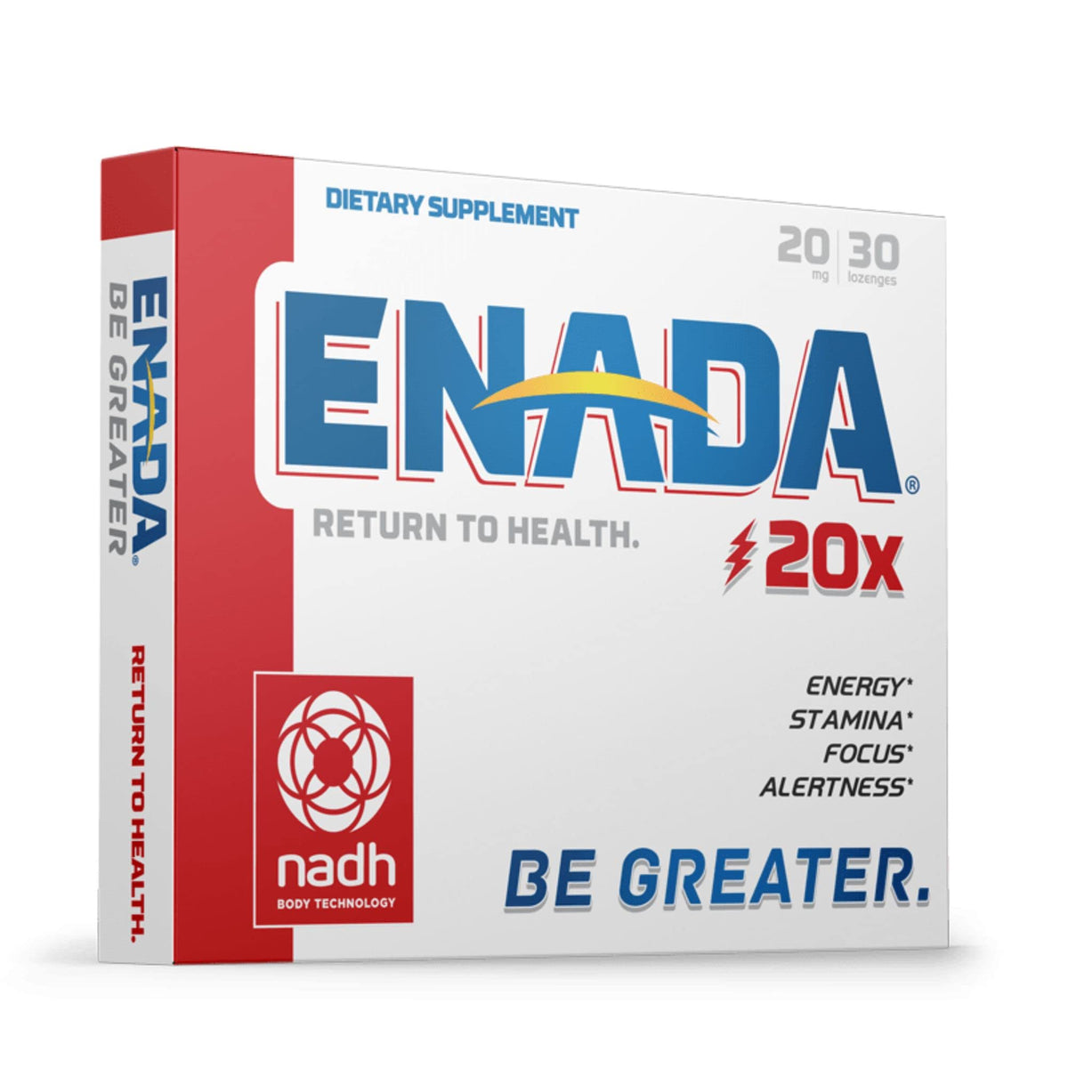 ENADA 20x tableta sin sabor disuelta bajo la lengua para energía sostenida