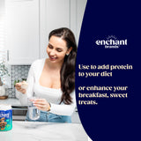 Enchant Proteína Orgánica: envase de 0,41 kg, cómodo para guardar.