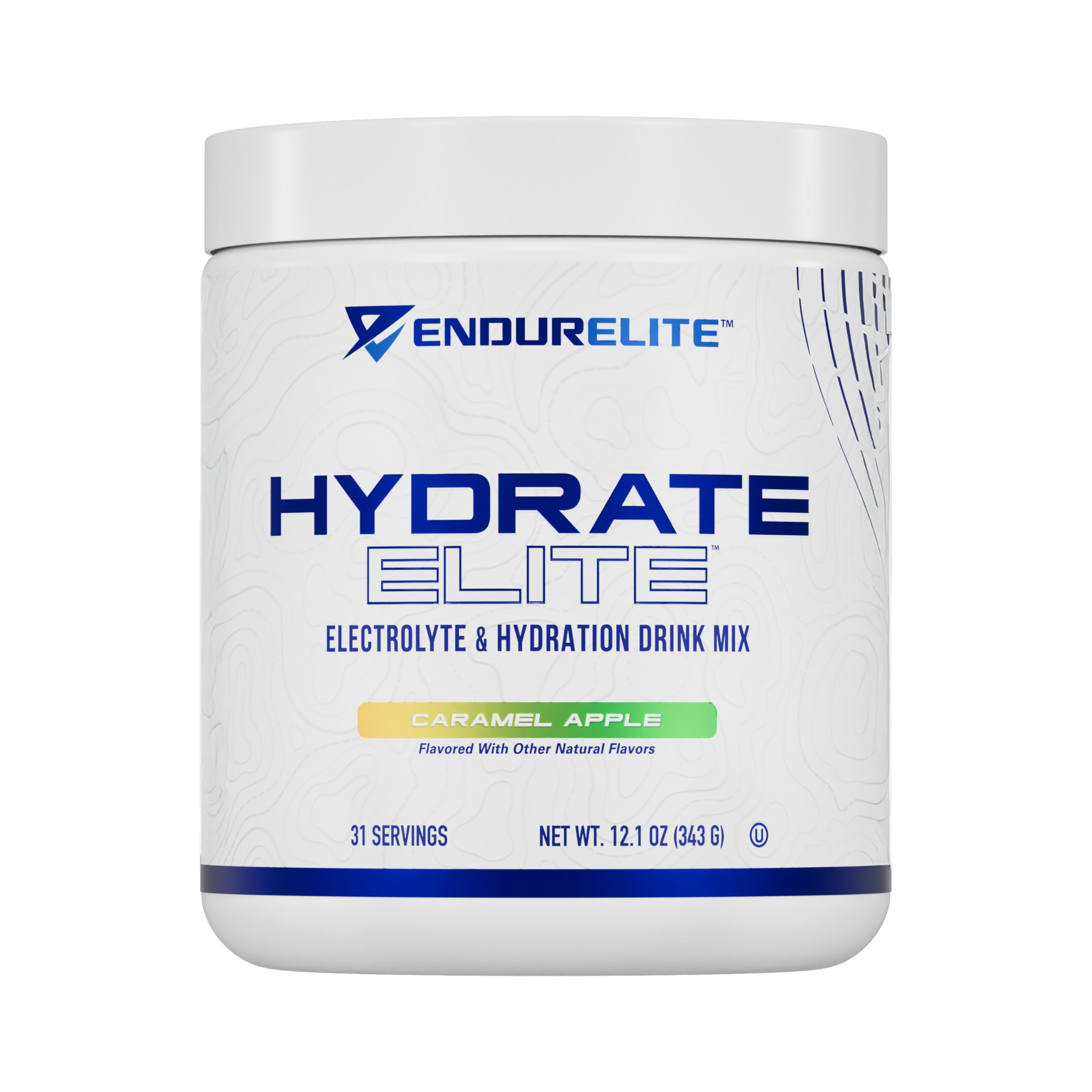EndurElite Hydrate Elite, bote de 31 porciones, sabor Caramelo Manzana para entrenamientos.