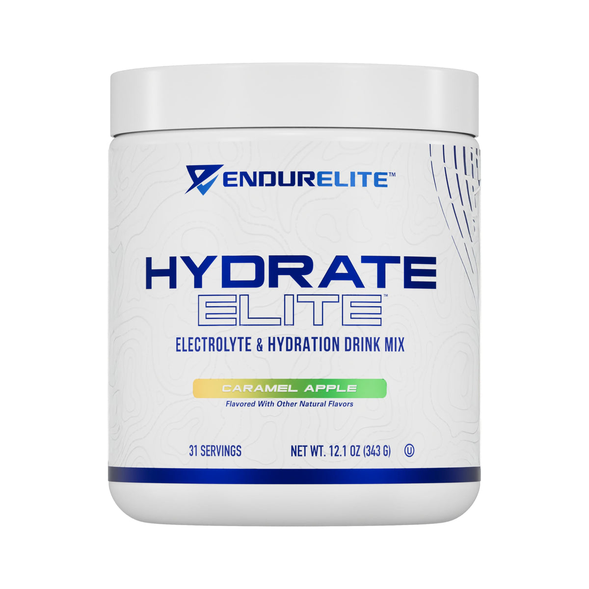EndurElite Hydrate Elite, bote de 31 porciones, sabor Caramelo Manzana para entrenamientos.