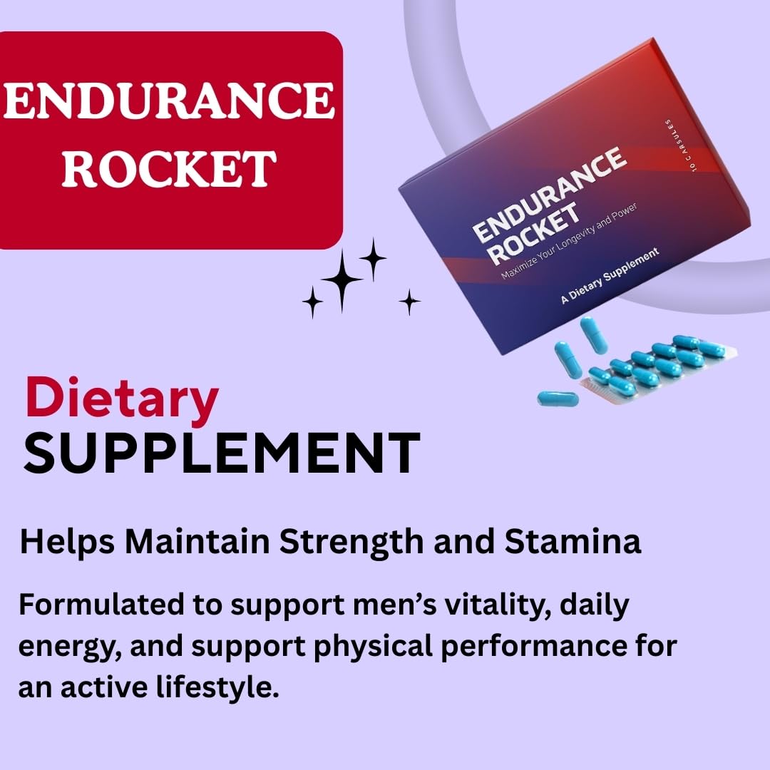 Endurance Rocket envase compacto de 10 cápsulas para uso rápido en casa o gimnasio.